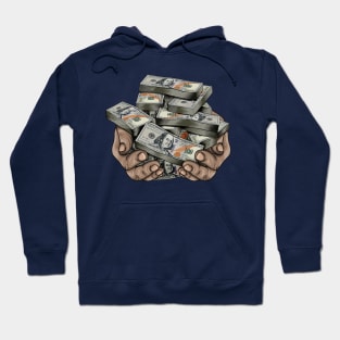 HOLDING PILE OF MONEY Hoodie